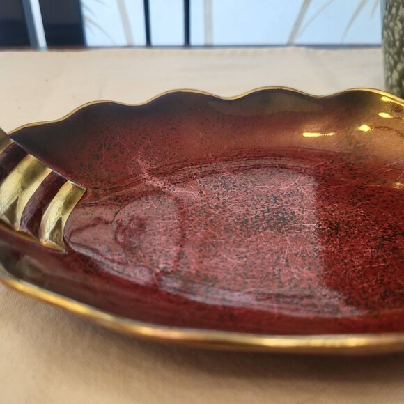 Art Deco Hand Painted & Enamel Carleton Ware Rouge Royale Candy Dish - England - Picture 4 of 8